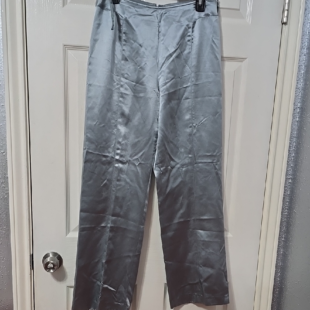 C'EST CITY Stylish Gray Satin Pants